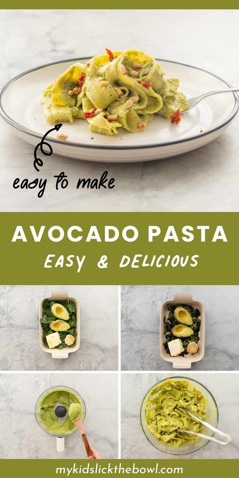 Five ingredients and on the table in under 30 minutes this avocado pasta sauce recipe is rich creamy and delicious. Avocado Pasta Sauce, Avocado Recipes Pasta, Avocado Sauce Pasta, Creamy Avocado Pasta, Pasta Sauce Recipe, Avocado Pasta, Easy Guacamole, Quick Dinner Ideas, Dairy Free Eggs