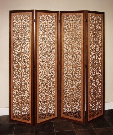 Wooden Partition Design, Wooden Panel Design, Wooden Partition, Gold Abstract Wallpaper, Muslim Prayer Room Ideas, Art Deco Logo, House Front Door Design, Wall Partition, Wooden Partitions