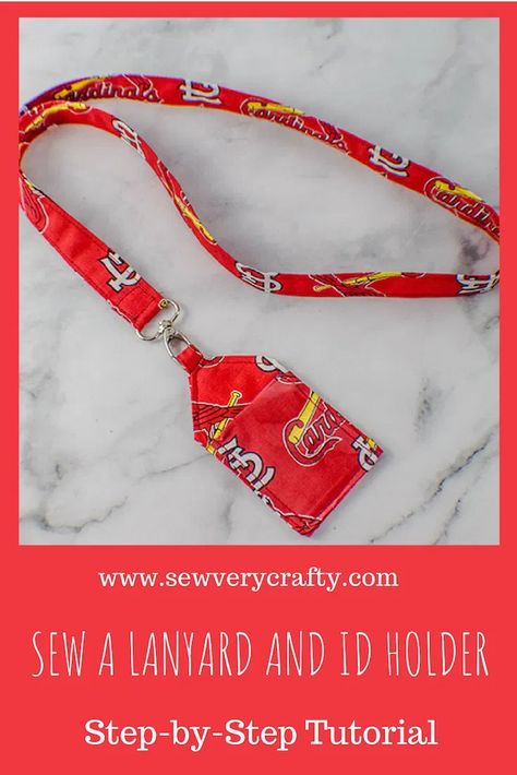 Id Holder Sewing Pattern, Diy Lanyard Id Holder, How To Make Lanyards, Make A Lanyard, Lanyard Tutorial, Lanyard Badge Holder, Diy Lanyard, Glasses Chains, Cute Sewing Projects