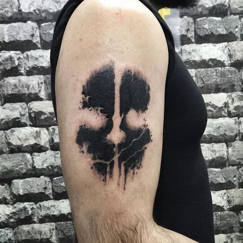 Call Of Duty Ghost Tattoo, Call Of Duty Nails, Ghost Skull Tattoo, Ghost Cod Tattoo, Call Of Duty Tattoo Ideas, Call Of Duty Tattoo, Cod Tattoo, Logan Walker, Side Neck Tattoo