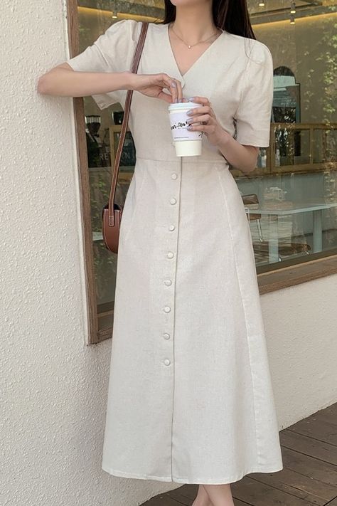 Korean Dress Korean Skirt Summer Outfit Korean Fashion Korean Style Spring Dress Summer Dress Dress Summer Outfit Korean, Vietnam Tailor, Short Sleeve Long Dress, Basic Dresses, Korean Skirt, Sleeve Long Dress, Outfit Korean, Dress Korean, Skirt Summer