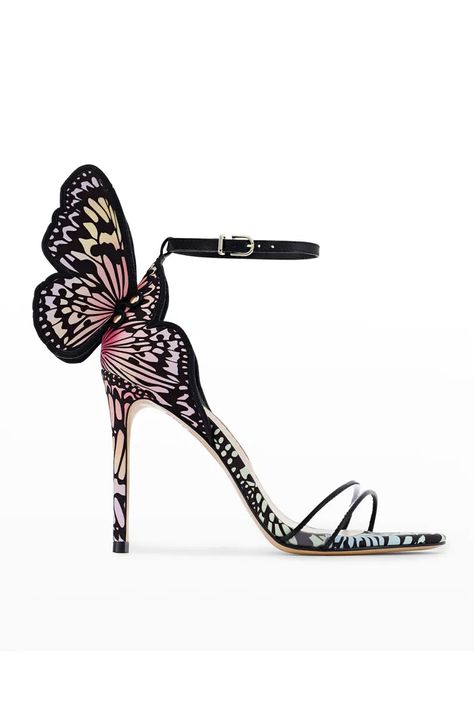 X5M8G Sophia Webster Chiara Butterfly Embroidered Stiletto Sandals Sophia Webster Chiara, Sophia Webster Shoes, Butterfly Shoes, British Fashion Awards, Sophia Webster, Stiletto Sandals, Kinds Of Shoes, Monogrammed Items, Footwear Design Women