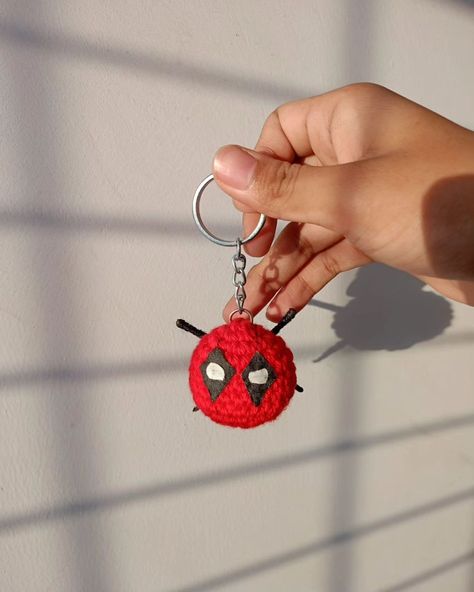 Deadpool keychain available now at our shop at only -/100rs (Crochet, Crocheting, crochet gift, gifts , viral reels, Deadpool, Small Business) #crochetersofinstagram #crocheting #crochet #crochetgifts #smallbusiness #deadpool #fyp #viralreels #viral Crochet Gifts, Deadpool, Crochet, Gifts