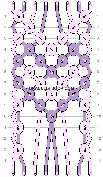 Normal pattern #143087 variation #293358 | BraceletBook East Bracelet Pattern, Cute Normal Bracelet Patterns, Heart Chain Bracelet Pattern, Friendship Bracelet Closure, Small Bracelet Patterns, 2 Color Bracelet Pattern, Braceletbook Patterns Easy, Bracelets Patterns Easy, Simple String Bracelet Patterns