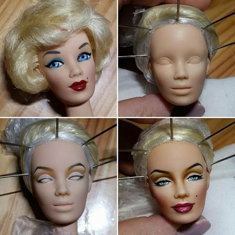 Doll Repaint Tutorial, Barbie Repaint, Drag Make-up, Custom Barbie, Arte Sailor Moon, Barbie Fashionista Dolls, Barbie Dolls Diy, Different Tools, Diy Doll Miniatures