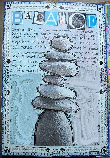 Balance | I don't keep a ton of things private but the last … | Flickr Journal D'art, Elements And Principles, Wreck This Journal, Visual Journal, Creative Journal, Journal Page, Sketchbook Journaling, Mix Media, Smash Book