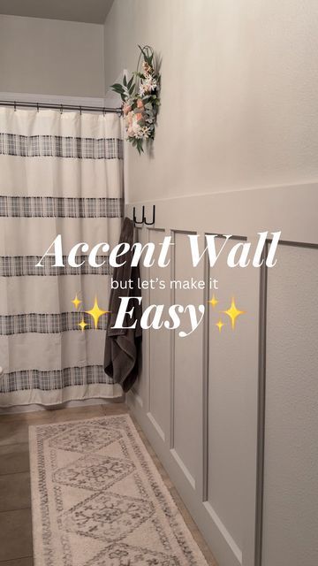 Bathroom Decor Long Wall, Bathroom Wall Diy, Accent Wall For Small Bathroom, Vertical Wood Accent Wall Bathroom, Wood Trim Accent Wall Bathroom, Bathroom Accent Wall Behind Mirror, Privacy Wall For Toilet, Board And Batten Wall In Bathroom, Accent Wall For Bathroom