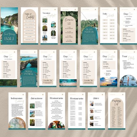 Digital Travel Itinerary Template: Mobile Phone Itinerary Template for Travel Agents bestdigitalplannerforipad #goalsettingplanner #digitalplannergoodnotestemplate #travelplannerjournal. Maldives Activities, Beach Itinerary, Birthday Itinerary, Vacation Planner Template, Itinerary Design, Travel Planner Template, Free Planner Templates, Bali Itinerary, Brochure Inspiration