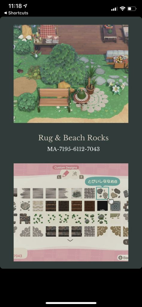 Rock Path, Beach Rugs, Qr Codes Animal Crossing, Game Codes, Beach Rocks, Animal Crossing Qr, Rock Design, Rug Design, Animal Crossing