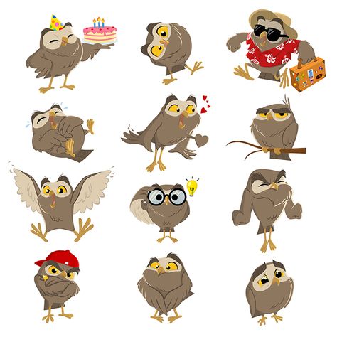 A collection of personal illustrations & character designs. Pencil Tutorial, Art Procreate, Owl Illustration, Cartoon Birds, Owls Drawing, 캐릭터 드로잉, Mascot Design, Owl Design, Bird Drawings