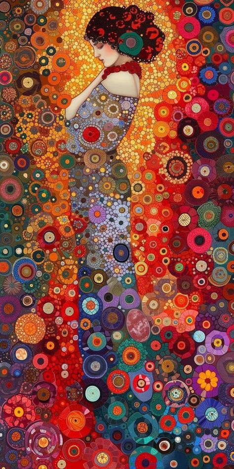 Whimsical Art Paintings, Klimt Art, Whimsical Art, Fabric Art, Abstract Art Painting, Painting Inspiration, Art Works, Female Art, Collage Art