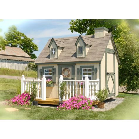 Victorian Playhouse, Luxury Playhouses, Playhouse Kits, Playhouse Plans, Patio Grande, Build A Playhouse, Playhouse Outdoor, Kids Playhouse, Little Cottage