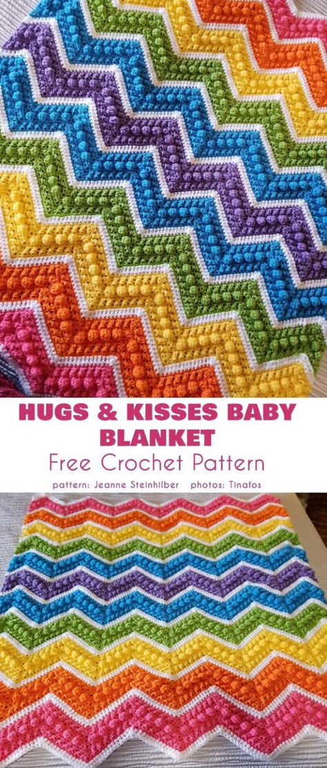 Hugs & Kisses Baby Blanket Free Crochet Pattern #freecrochetpatterns #crochetblanket #crochetbabyblanket Baby Blanket Free Crochet Pattern, Extra Yarn, Easy Crochet Patterns Free, Crochet Blanket Afghan, Hugs Kisses, Baby Blanket Knitting Pattern, Manta Crochet, Crochet Afghans, Baby Afghans