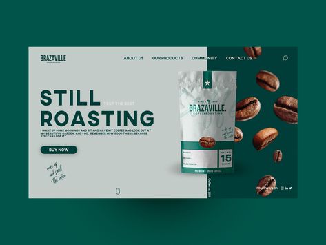 hey guys, this is just a quick shot from a project that I worked on last month for a coffee roasting comapny . This is one variant of the landing page I created.  Show me love "L" การออกแบบ Ui Ux, Youtube Photo, Desain Ux, Bio Pool, Show Me Love, Watch Ads, Website Banner Design, Banner Design Layout, Banner Web