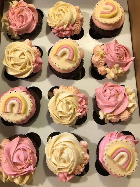 Boho Rainbow Cupcakes Ideas, Rainbow Theme Baby Shower, Zoe Cake, Boho Cake, Baby Shower Cakes Girl, Cupcake Cake Designs, Rainbow Cupcakes, Grand Kids, Shower Inspiration