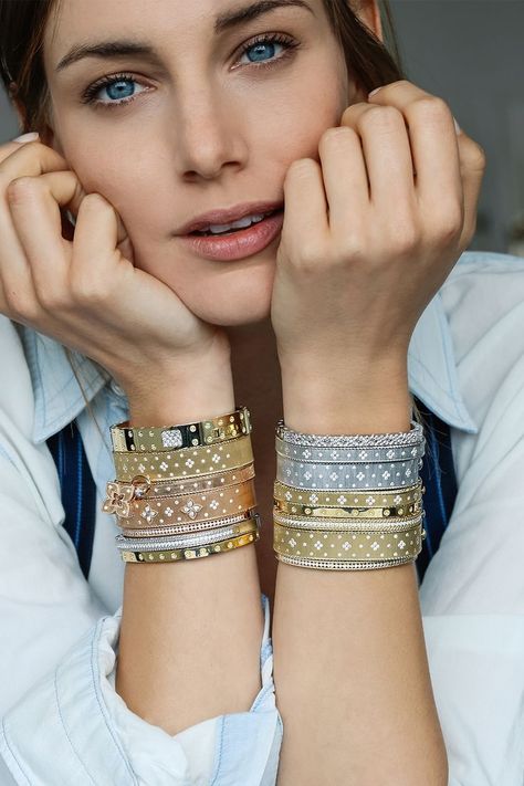 Roberto Coin Bracelet, Roberto Coin Jewelry, Diamond Earrings Online, Gold Bangles For Women, Sabyasachi Jewellery, Diamond Jewelry Set, Stackable Bangles, Beautiful Bracelets, Black Beaded Jewelry