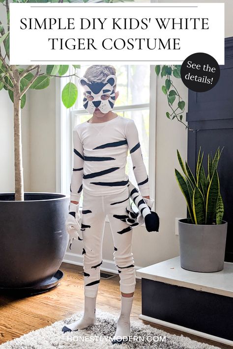 Diy Tiger Costume Kids, Diy Tiger Costume, White Tiger Costume, Tiger Costume Diy, Tiger Halloween Costume, Animal Costumes For Kids, Theme Costumes, Purim Costumes, Leopard Costume