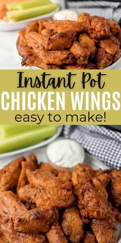 Instant Pot Chicken Wings - Instant Pot Buffalo Chicken Wings Recipe Gluten Free Chicken Wings, Instant Pot Chicken Wings, Bbq Chicken Wings, Best Wings, Super Wings, Airfryer Recipes, Amazing Appetizers, Pot Ideas, Instant Pot Dinner Recipes