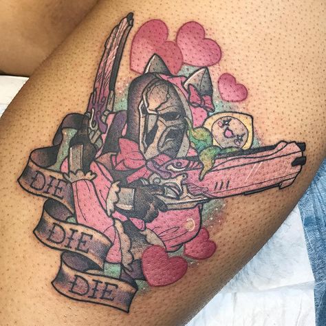 Overwatch Tattoo Ideas, Fortnite Tattoo, Overwatch Tattoo, Video Game Tattoos, Overwatch Drawings, Rabbit Tattoo, Reaper Tattoo, Tattoo Board, City Tattoo