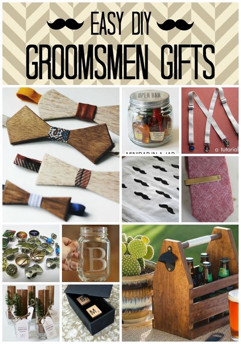 When the bride to be is planning her big day, one of the things she frets over is what to give her bridal party.  She usually focuses on the ladies, often turning to easy DIY bridal party crafts that are heartfelt yet inexpensive.  But let’s not forget about the men!  Groomsmen don’t have quite the … Simple Groomsmen Gifts, Creative Groomsmen Gifts, Groomsmen Gifts Ideas, Diy Groomsmen Gifts, Cheap Groomsmen Gifts, Simple Boyfriend Gifts, Diy Bridal Party, Groomsmen Gift Ideas, Baby Shower Return Gifts