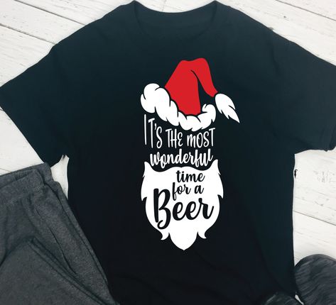 It's The Most Wonderful Time For a Beer SVG DXF Cut File T Shirt Press, Cricut Htv, December Gift, Beer Svg, Christmas Jammies, Party Sweaters, Santa Shirts, Ugly Sweater Party, Funny Christmas Shirts