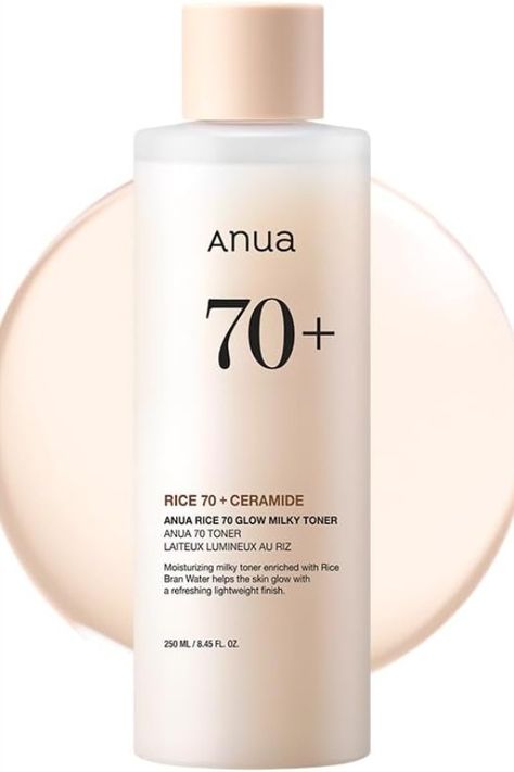 ANUA Rice 70 Glow Milky Toner, for Glass Skin and Brightening, Rice Water, Korean Skin Care #skincare  #koreanskincare #amazon #ricewater #brightening #glassskin #korean #forher Korean Skincare Toner, Anua Toner, Anua Skincare, Dream Routine, Milky Toner, Fungal Acne, Best Toner, Rice Water, Korean Skin Care