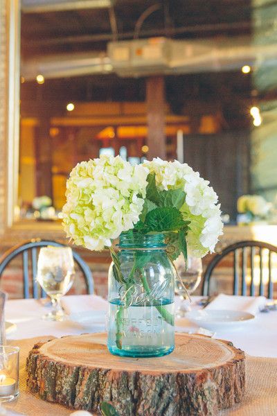 Blue Mason Jar Wedding, Hydrangea In Mason Jar Centerpieces, Blue Mason Jar Wedding Centerpieces, Ball Jar Wedding Centerpieces, Blue Mason Jar Centerpieces For Weddings, Blue Mason Jar Centerpieces, Hydrangea In Mason Jar, Wedding Centerpieces Blue, Mason Jar Hydrangea