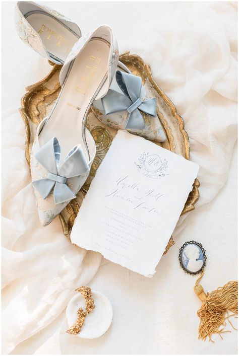 Bride Photoshoot Studio, Shoes Flatlay, Blue Heels Wedding, Mood Wedding, Wedding Flatlay, Blue Bridal Shoes, Postcard Wedding, French Chateau Wedding, Antique Ring Box