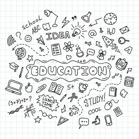 Education concept hand drawn school dood... | Premium Vector #Freepik #vector #fun #book #line #hand Happy Birthday Fonts Hand Drawn Simple, School Doodles, Happy Birthday Font, Banner Drawing, Free Handwriting, Education Icon, Doodle Art Journals, Doodle Fonts, Doodle Icon