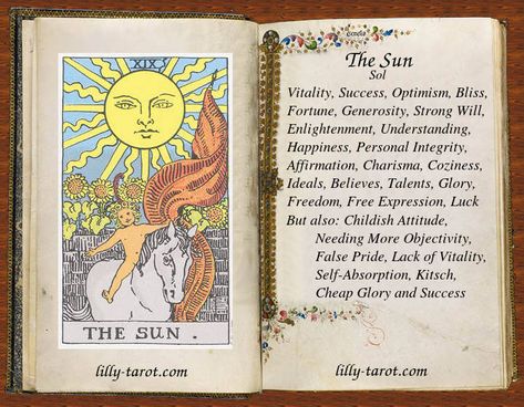 Meaning of The Sun The Sun Tarot Meaning, Tarot Elements, Astrology Explained, Tarot Guidance, Divine Tarot, Sun Tarot Card, The Sun Tarot Card, Tarot Interpretation, Kids Forts