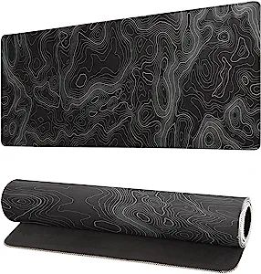 The extended topographic contour desk pad measures 27.6x11.8 Inchx0.12 inches that covers most of the desk. Offers a wide area to have your laptop, mouse and keyboard. You can freely move your mouse without any interruption and don't have to continually adjust the mat as you do with traditional mousepads. Gaming Essentials, Big Mouse, Game Black, Big Desk, Gaming Office, Laptop Mouse, Desktop Stand, Keyboard Mouse, Notebook Computer