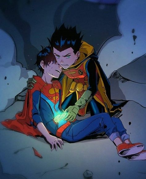 Supersons Fanart, Jondami Fanart, Super Boy, Super Sons, Superman X Batman, Robin Comics, Robin Dc, Superhero Kids, Batman Funny