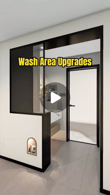 Homecraft Designer on Instagram: "Revamping the Wash Area! 👀✨Goodbye doors, hello stylish storage! #washroom #bathroom #homedesign #homedecor #interiordesign" Washroom Door Design For Home, Washroom Door Design, Homecraft Designer, Stylish Storage, Door Design, Doors, House Design, Interior Design, On Instagram