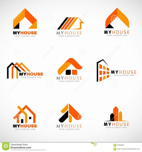 Orange Logo Design, Property Logo Design, Realtor Logo Design, Inmobiliaria Ideas, Property Logo, Construction Logo Design, Building Logo, House Logo Design, Architecture Logo