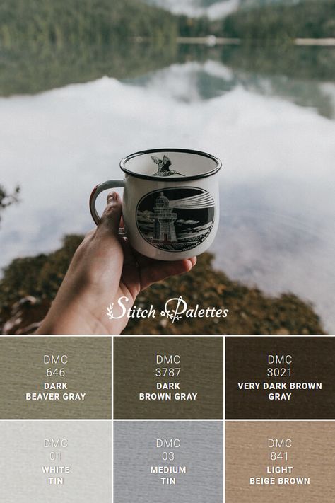 Color Palette With Dark Brown, Coffee Color Palette, Stitch Palette, Dark Academia Color Palette, Stitch Palettes, Moody Rooms, Trailer Redo, Rv Inspiration, Grey Palette