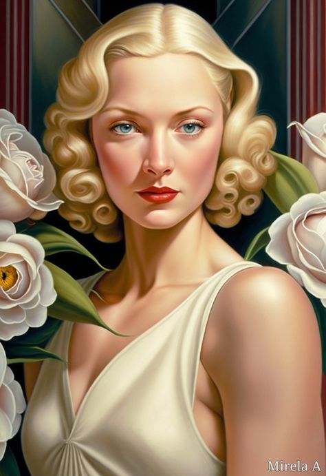 Catherine Abel, Blonde Beauty, Digital Portrait, Art Nouveau, Pin Up, Vintage Ladies, Art Gallery, Digital Art, Art Deco