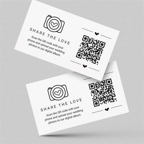 Share the Love QR Code Digital Photo Album Card - A wonderfully modern and minimalist background to communicate your digital wedding album to your guests.  Inserting your QR code makes the process even easier for everyone. Love Qr Code, Wedding Photo Sharing, Minimalist Background, Digital Photo Album, Foto Wedding, Wedding Vibes, Digital Weddings, Photo Apps, Free Birthday Invitations