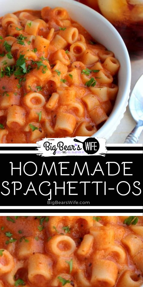 Homemade Spaghetti-Os - If you loved Spaghetti-Os as a kid, you're going to want to print out this recipe for Homemade Spaghetti-Os and make it for dinner soon! Homemade Spaghetti Os, Spaghetti Os, Easy Dinners For Two, Spaghetti Dinner, Best Dinner, Homemade Spaghetti, Comfort Food Southern, Interesting Pictures, Spaghetti Recipes