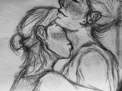 Love Of Lesbian Drawing, Lesbian Sketching Pencil, Lesbian Sketchbook Drawings, Drawings Of People In Love, Two Lovers Drawing, Lesbian Drawn Sketch, Cute Romantic Drawings, Gay Drawing Ideas, Lesbian Sketching