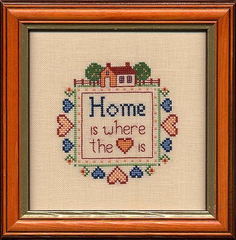 Home Is Where The Heart Is | Carol Draper | Flickr Gift Wrapping Techniques, Mini Cross Stitch, Home Is Where, Where The Heart Is, Household Hacks, Cross Stitch Designs, Fun Things, Counted Cross Stitch, Diamond Painting