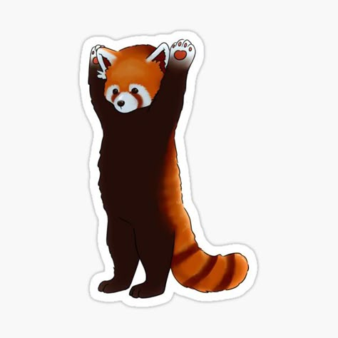 "Red Panda" Sticker for Sale by TabithaSketches | Redbubble Red Panda Tattoo Design, Red Panda Sticker, Cute Red Panda Drawing, Red Panda Tattoo, Panda Standing, Red Panda Drawing, Panda Birthday Theme, Red Panda Cartoon, Panda Planner