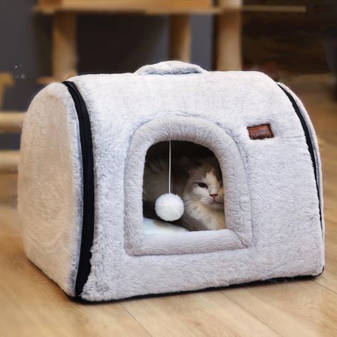 PRICES MAY VARY. 【Product Design】:The design of this cat bed incorporates the characteristics of cats who love to play, hide, and observe. The fully enclosed cat nest design provides them with a space to enjoy peace and tranquility. Helps pets relax and enter a deep sleep state. 【Spacious Interior】: The interior is spacious enough to comfortably accommodate an adult cat. This means cats can freely turn around and stretch their limbs on the cat bed. 【Interactive Toys】: The cat bed also includes a Cute Cat Bed, Cat Hut, Bag House, Dog Tent, Mean Cat, Cozy Cat, Nest Design, Indoor Cats, Gorgeous Cats