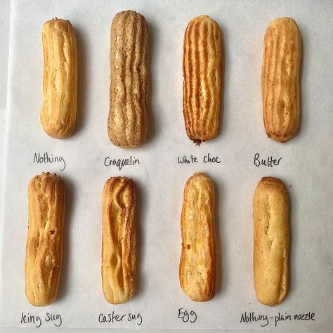 Éclair Exploration - by Sophie Bamford - All Day Cake Small Bakery, Sweet Foods, Baking Science, Eclairs, Sweet Recipes, Tea Time, Tips And Tricks, Pastry, Dessert Recipes