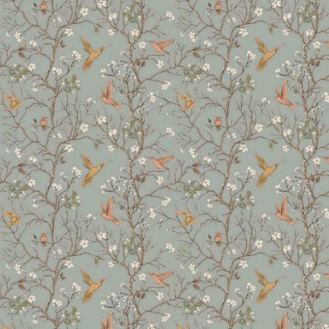 Adorn your home or office with the Hummingbirds and flowers pattern Custom Made Blinds design which displays a few Hummingbirds flying near the flowering tree branches. This window blinds and shades has a background of grey color. Buy this Roller Blinds Online to flaunt your unique style in your living room or bedroom. In fact the same pattern can be creatively used to print coordinated wallpaper design for a feature wall too. #PrintMySpace Hummingbirds Flying, Window Blinds And Shades, Meadow Wallpaper, Green Floral Wallpaper, Lush Plants, Custom Window Blinds, Sage Green Wallpaper, Flowering Tree, Summer Meadow