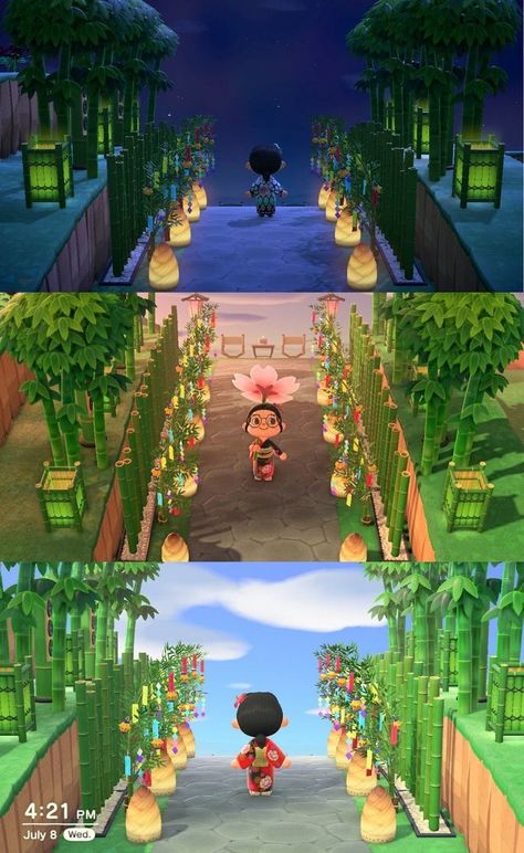 Acnh China Town Ideas, Animal Crossing Hot Spring Ideas, Japanese Style Animal Crossing, Studio Ghibli Island Animal Crossing, Acnh Japanese Forest, Acnh Shrine Ideas, Animal Crossing Entrance Ideas Japan, Japanese Neighborhood Animal Crossing, Acnh Ghibli Island