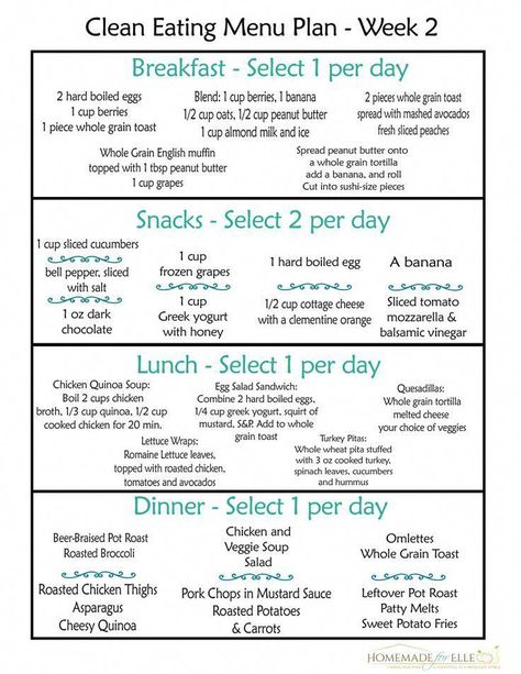 Clean Eating Menu Plan Week- fre printable weekly meal plans | homemadeforelle.com Clean Eating Menu Plan, Free Clean Eating Meal Plan, Clean Eating Menu, Clean Eating Diet Plan, Overnight Oat, Fast Life, Clean Eating Meal Plan, Week Diet, Menu Plan