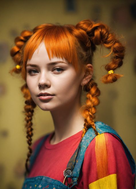 Get playful with your hair by trying out these eccentric Pippi Longstocking-inspired hairstyle ideas! 🌈 Perfect for a fun and quirky look. #HairstyleIdeas #PippiLongstocking #PlayfulHair Lady Makeup, Face Fashion, Pippi Longstocking, Beauty Wallpaper, Fashion Face, Hairstyle Ideas, Motion Graphics, Hair Inspiration, Motion