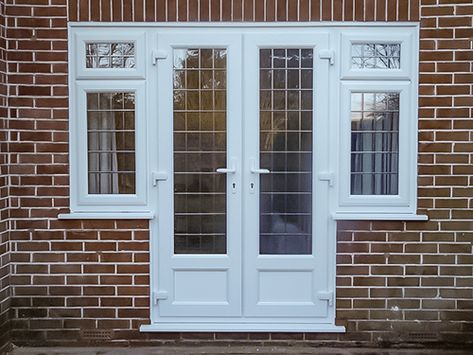 Love these doors with windows at the side Doors With Side Windows, French Door Exterior, French Doors With Side Windows, French Doors With Side Panels, Doors With Side Panels, Single Patio Door, Doors With Windows, Upvc French Doors, External French Doors