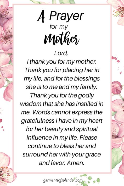 Prayer For My Mother's Health, Pray For Mother, Prayers For Mothers, Prayer For Deceased, Mothers In The Bible, Message For Mom, Birthday Message For Mom, Prayer For Parents, Prayer For Mothers