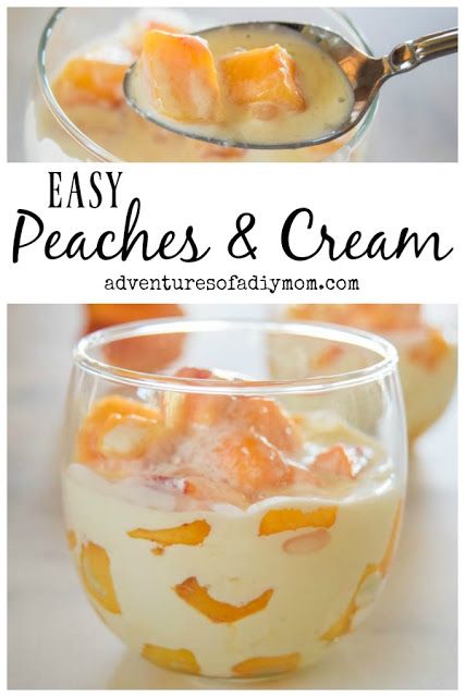 Peaches And Cream Parfait, Peach Deserts Simple, Light Peach Desserts, What To Do With Canned Peaches, Peaches And Whipped Cream, Peach Recipes For Two, Diced Peaches Recipes, Canned Peach Desserts Easy, Peach Pudding Recipes